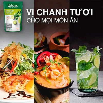 Knorr Bột Chanh 400g - Chỉ 1 phút có ngay lượng nước cốt chanh tương đương 8kg chanh tươi với Bột Chanh Knorr